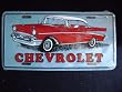 1957 Chevrolet License Plate Red Chevy