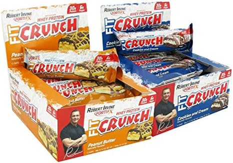 Fit Crunch Bars - Cookies and Cream 12 Bars/Peanut Butter 12 Bars (12 of Both Flavors) Fit-bp