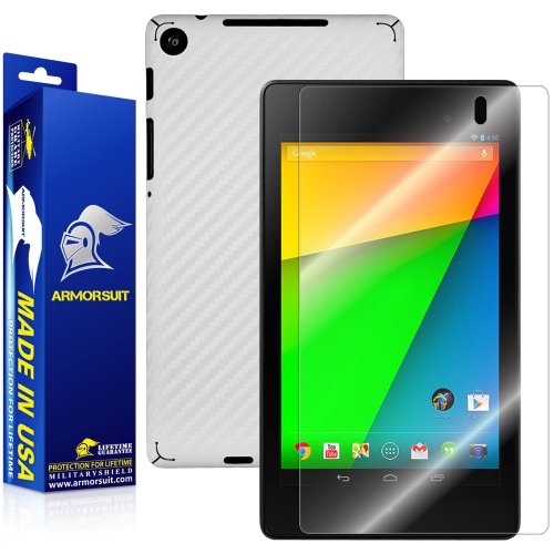 ArmorSuit MilitaryShield - Google Nexus 7 2nd Generation Screen Protector + White Carbon Fiber Full Body Skin Protectorw/ Lifetime Replacements