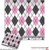 Sony PS3 Slim Skin - Argyle Pink and Gray