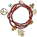 24" Satin Cord With 7 Charms Hamsa Peace