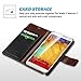 ULAK Note 3 Case, Galaxy Note 3 Case - Flip Wallet Case Stand Premium PU Leather Cover Protective Skin for Samsung Galaxy Note 3 N9000 w/Magnetic Closure and Credit Card ID Holders (Black)