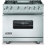 Viking Vgsc536-4glp 36-inch Pro Series Propane Gas Range With 4 Burners And Griddle - Stainless Steel