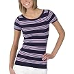 Juniors' Mossimo Supply Co. Short - Sleeve Boatneck Pullover - Navy Stripe