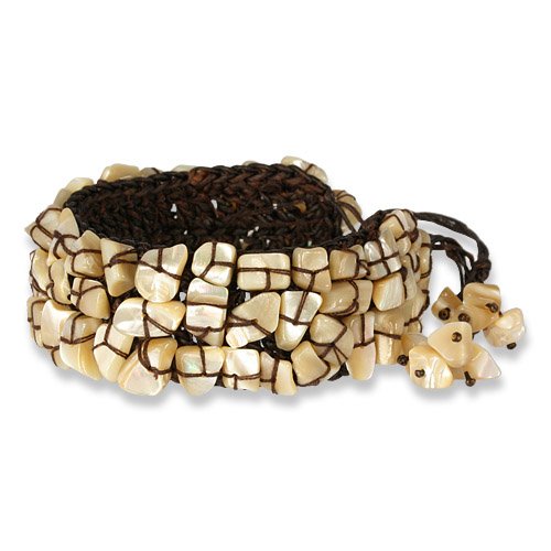 SilberDream Damen-Armband Stein Geflecht beige SDA016 Preisvergleich