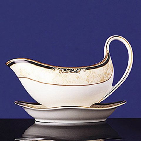 Wedgwood Cornucopia Gravy Boat With Tray - 2 Pc