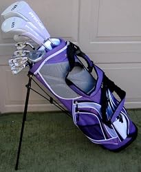 Ladies Complete Golf Clubs Set Drivers, Hybrid, Irons, Putter Bag Womens Golfing Equipment Purple Color