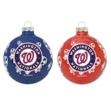 MLB Washington Nationals Traditional 2 5/8" Ornament Set in Primary and Secondary Team Color
