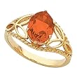 14K Yellow Gold Mexican Fire Opal Ring