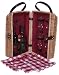 PRESENTATION WINE HAMPER DE LUXE Willow Wine Hamper with 4 wine glasses, bottle opener and 4 gingham napkins
