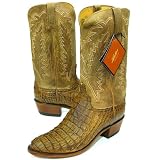 Lucchese Crocodile Cowboy Boots Mens - Tan by Lucchese