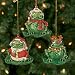 Set of 3 Holiday Frog Christmas Tree Ornaments Decor with Santa Claus / Rudolph the Reindeer / and Frog with Winter Stocking Cap for Trim A Tree / Party Favors / Decorations
