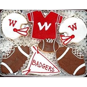 Hand Decorated Wisconsin Badger Sugar Cookie Gift Tin by Wisconsinmade