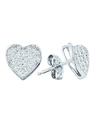 0.50CT ROUND DIAMOND MICRO PAVE HEART EARRINGS