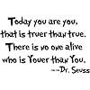 Dr seuss Today you are you wall art vinyl decals stickers love kids bedroom