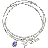 LogoArt Minnesota Vikings Crystal Bangle Bracelet