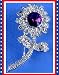Beautiful Diamond-like Zirconia Purple Flower Brooch Image