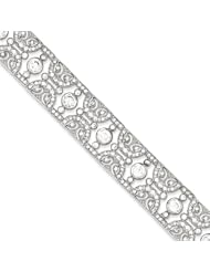 Sterling Silver Vintage Style Cz Bracelet