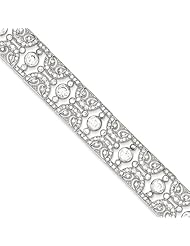 Sterling Silver Vintage Style Cz Bracelet, Best Quality Free Gift Box Satisfaction Guaranteed