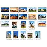 UNESCO postcard set of 20. Made in USA. Quality post card variety pack depicting UNESCO word heritage sites postcards.