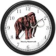 Wooly Mammoth Elephant Dinosaur Animal Wall Clock by WatchBuddy Timepieces (Slate Blue Frame)