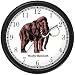 Wooly Mammoth Elephant Dinosaur Animal Wall Clock by WatchBuddy Timepieces (White Frame)