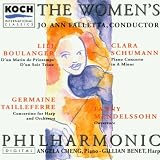 The Women's Philharmonic: Fanny Mendelssohn: Overture (c. 1830) / C. Schumann: Piano Concerto in A Minor, Op. 7 / G. Tailleferre: Concertino for Harp and Orchestra (1927) / Boulanger: D'un Soir Triste (1918); D'un Matin de Printemps (1918)