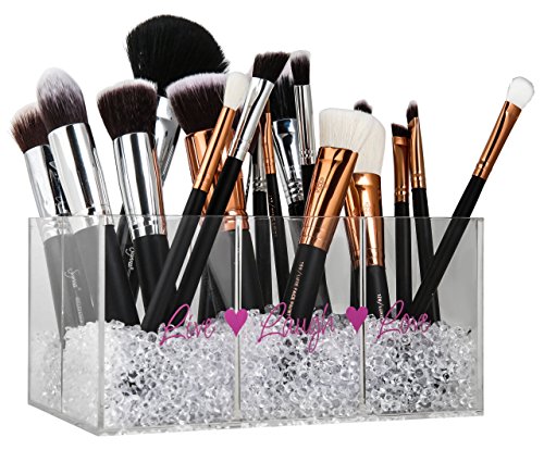 Makeup brush holder & makeup organizer with diamond…