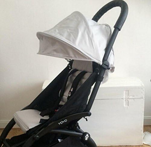 City Sea Sky Baby Stroller Canopy and Seat Pad Set Stroller Sunshade Cushion Compatible for Baby Strollers (Grey)