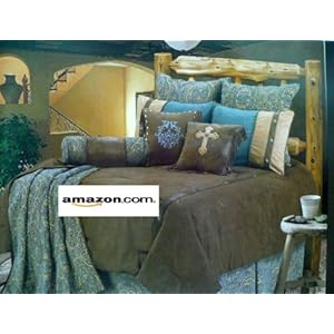 Western Bedding Tooled Turquoise Paisley 4 Piece Twin