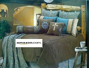 Western Bedding Tooled Turquoise Paisley 5 Piece King