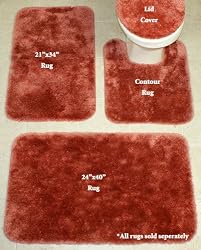 Royale Cinnamon Plush Bath Rug, Contour