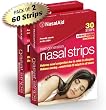 NasalAid Nasal Strips, Small-Medium, Clear, 30-Count Boxes (Pack of 2)
