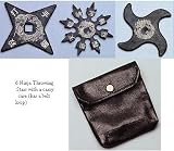 Ninja Rubber Throwing Star Pack set of 6 with Carry Case