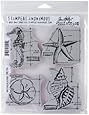 Stampers Anonymous Tim Holtz Cling Rubber Stamp Set, 7-Inch by 8.5-Inch, Nautical Blueprint