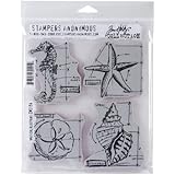 Stampers Anonymous Tim Holtz Cling Rubber Stamp Set, 7-Inch by 8.5-Inch, Nautical Blueprint