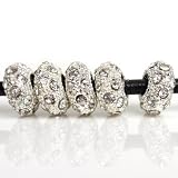 Pack of 5 Custom Cubic Zirconia Crystal Beads, Fit Pandora Kays Troll Chamilia Carlo Biagi Zable