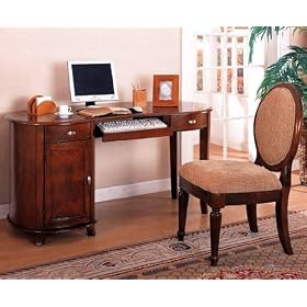 Cherry Veneer Computer Desk With Matching Chair