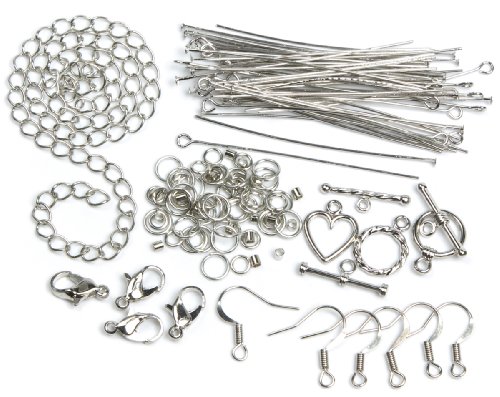 Cousin Jewelry Basics Starter Pack, Silver, 145-Piece