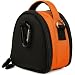 Orange Limited Edition Camera Bag Carrying Case with battery charger, battery charger, memory cards, and accessories Pocket for Kodak EasyShare MINI C182 C1505 C1550 C1530 M215 M532 M550 M552 M565 M575 M580 M583 M590 Wireless M750 M5350 TOUCH M5370 M577 SLICE Kodak Zi10 SPORT C123 C135 Point and Shoot Digital Camera + Includes Grey 6 Inch Mini Tripod