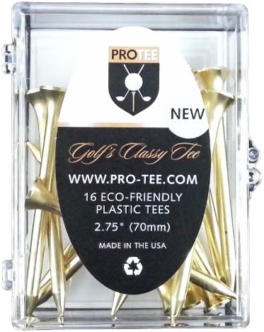 PROTEE Golf Tees (16-Pack), Gold Satin