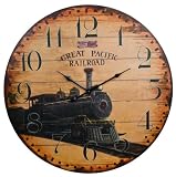 23" Antique Style Great Pacific Railroad Wall Clock
