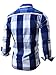 Neleus Men's Long Sleeve Button Down Plaid Shirts,112,Blue,L,Tag XL