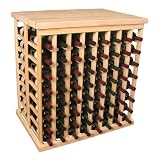 128 Bottle Double Deep Tasing Island Wine Rack with Butcher Block (Ponderosa Pine) by 