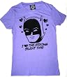 DC Comics Batman Strong Silent Type Purple Juniors T-shirt