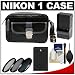 Nikon 1 Series Deluxe Digital Camera Case (Black) with EN-EL20 Battery & Charger + 3 UV/CPL/ND8 Filters + Cleaning Kit for J1, J2, J3, S1
