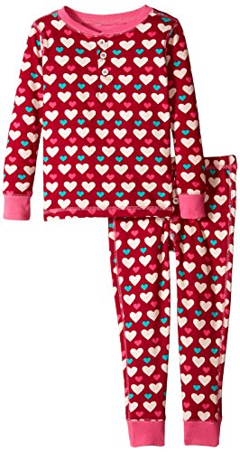 Hatley Little Girls' Henley Pajama Set Lots Of Hearts