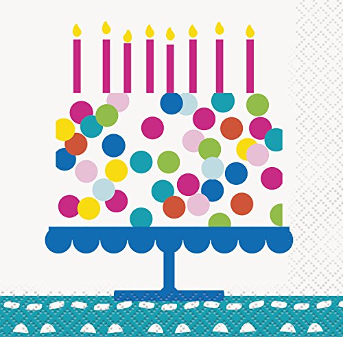 Confetti Cake Birthday Beverage Napkins, 16ct