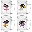 Beautiful Ballerinas (AFR) 18 oz Insulated Coffee Mug Set, Clear, (4 designs)