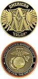 United States Military US Armed Forces Marine Corps Marines American Valor - Good Luck Double Sided Collectible Challenge Pewter Coin